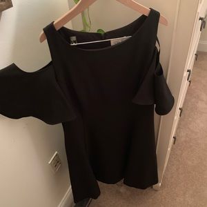 Black Eliza J flutter sleeve dress